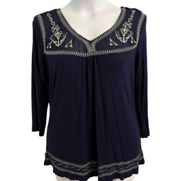 Simply Irresistible Navy Blue Large V-neck. - Picture 1 of 7